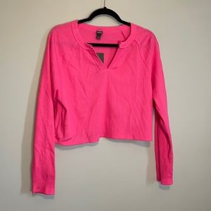 WILD FABLE pink crop thermal top